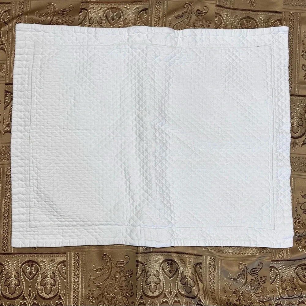 Restoration Hardware 2pc Set Quilted Ivory King & Standard Sham Pillowcase